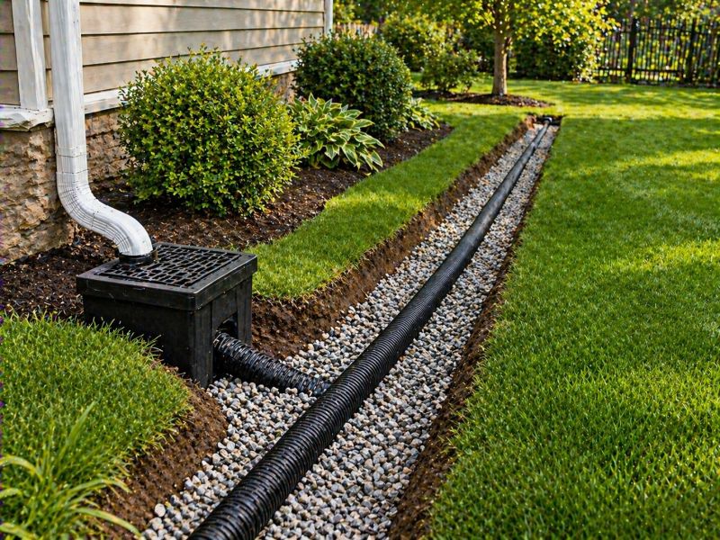 Hillside Drainage Installation in Tuscaloosa, AL